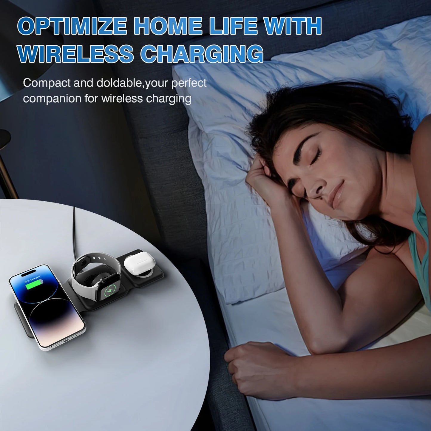 Z&M Express 3-in-1 Foldable Wireless Charging Station