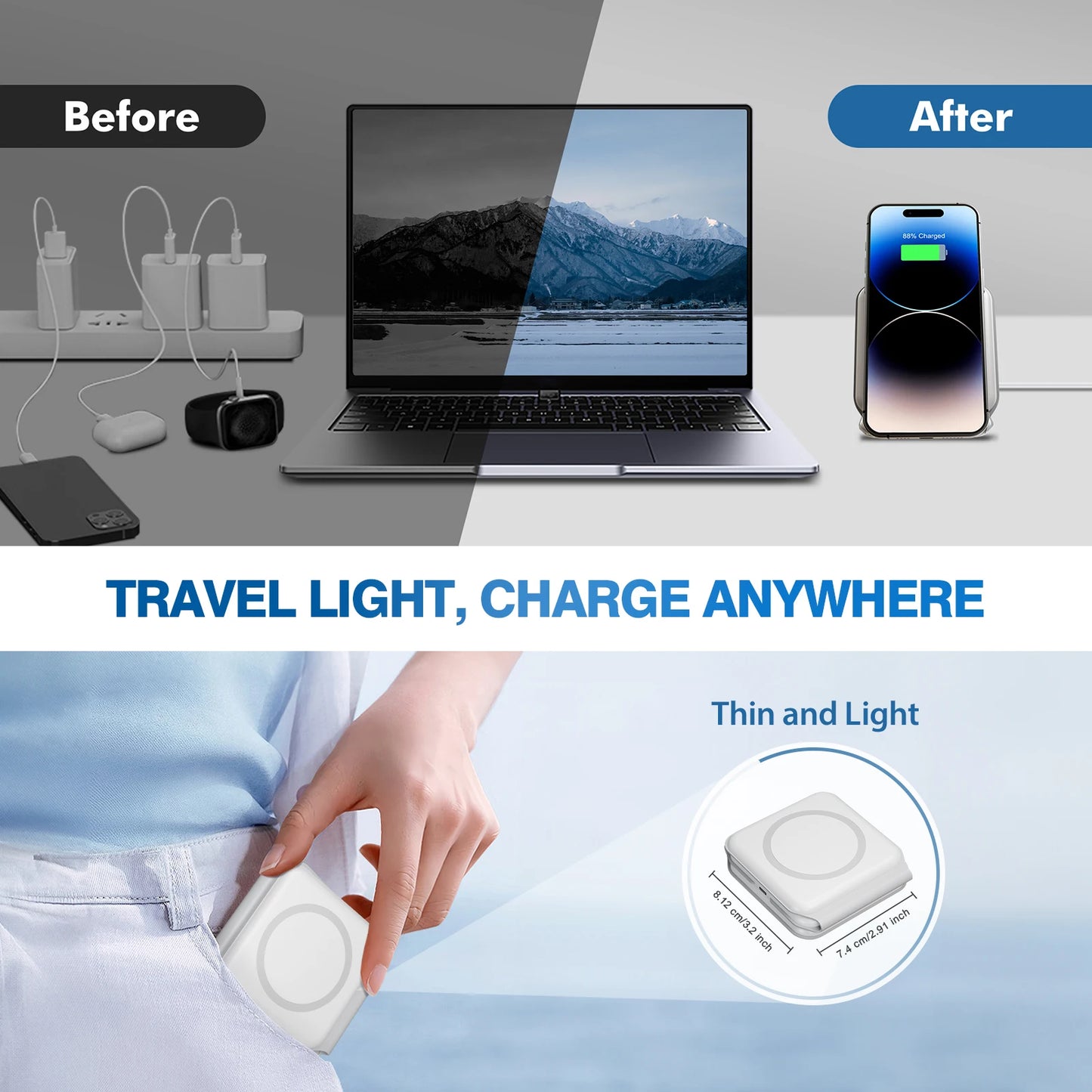 Z&M Express 3-in-1 Foldable Wireless Charging Station