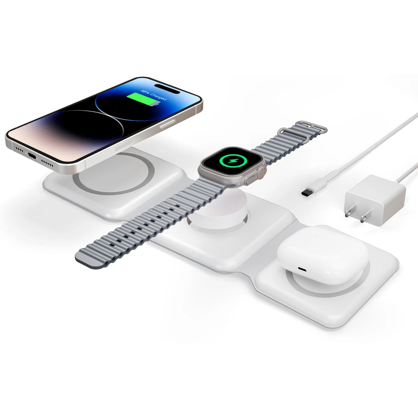 Z&M Express 3-in-1 Foldable Wireless Charging Station