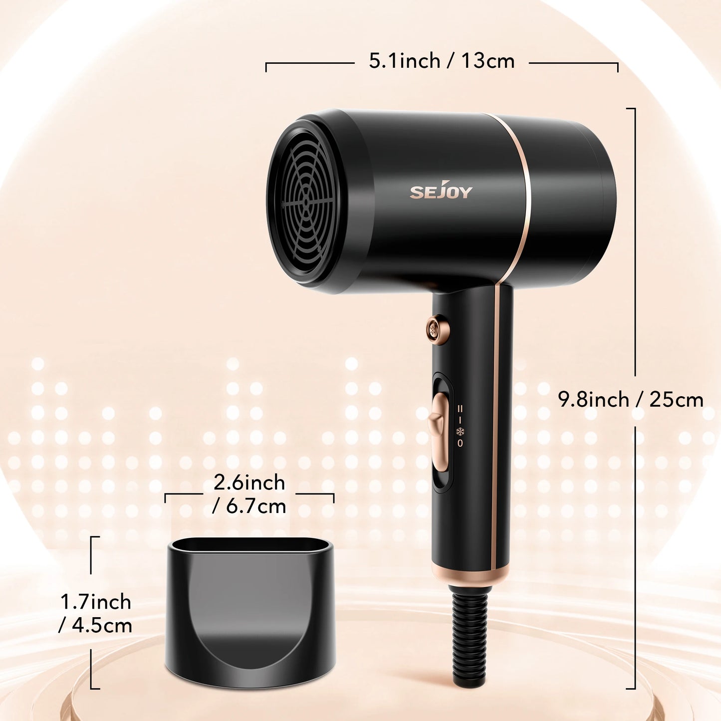 Z&M Electric Hair Dryer for Personal Hair Care