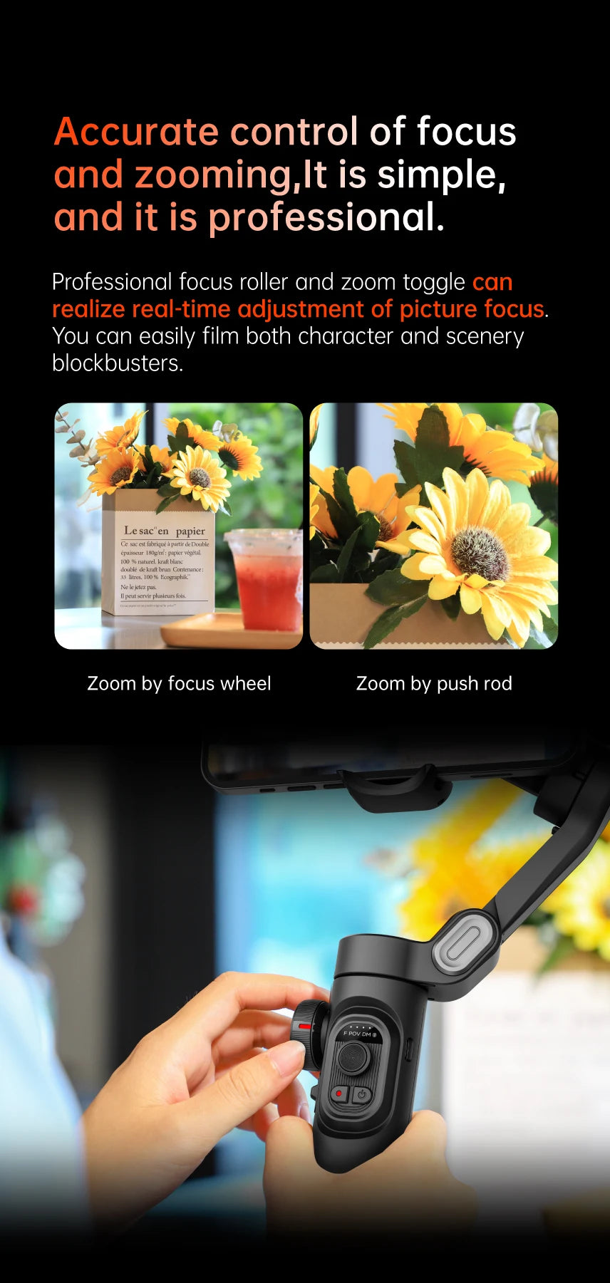 Z&M Express Handheld Gimbal Stabilizer for Smartphone